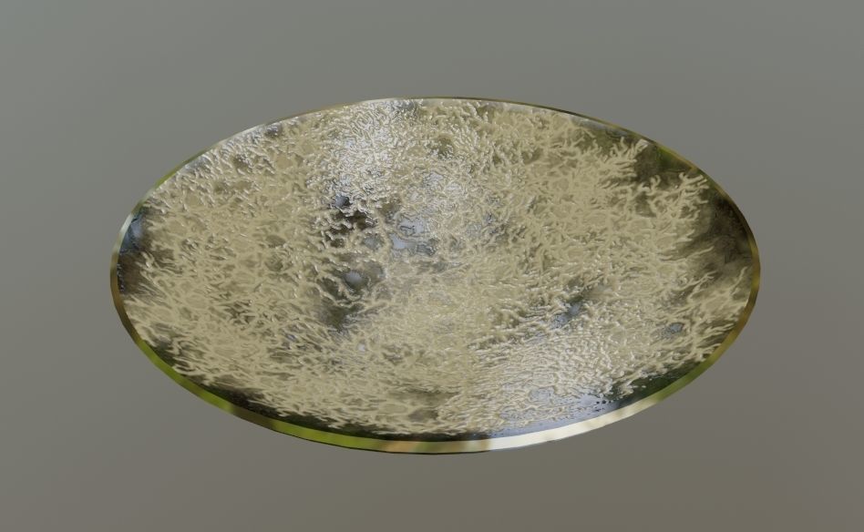 Dish of golden lightning 3D model_4