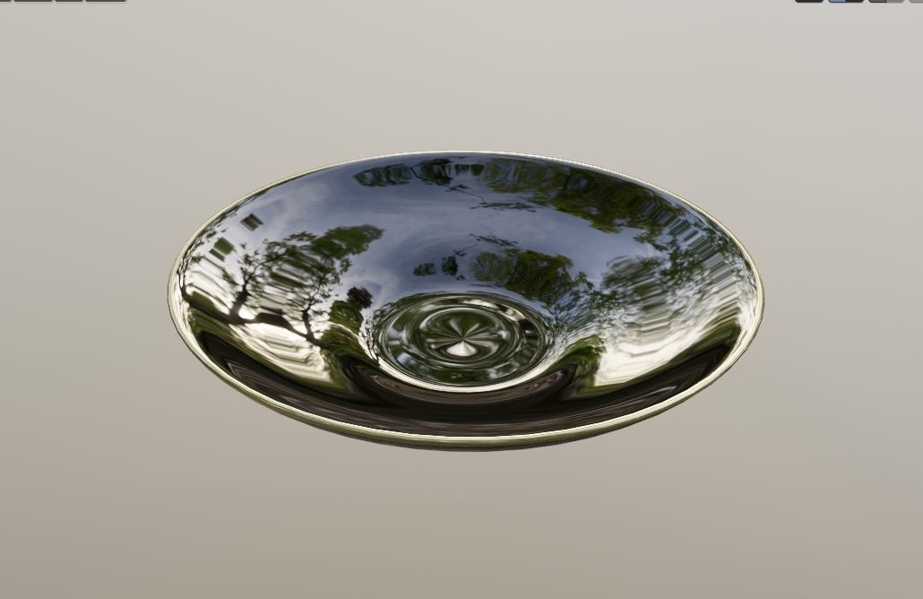 Dish of golden lightning 3D model_2