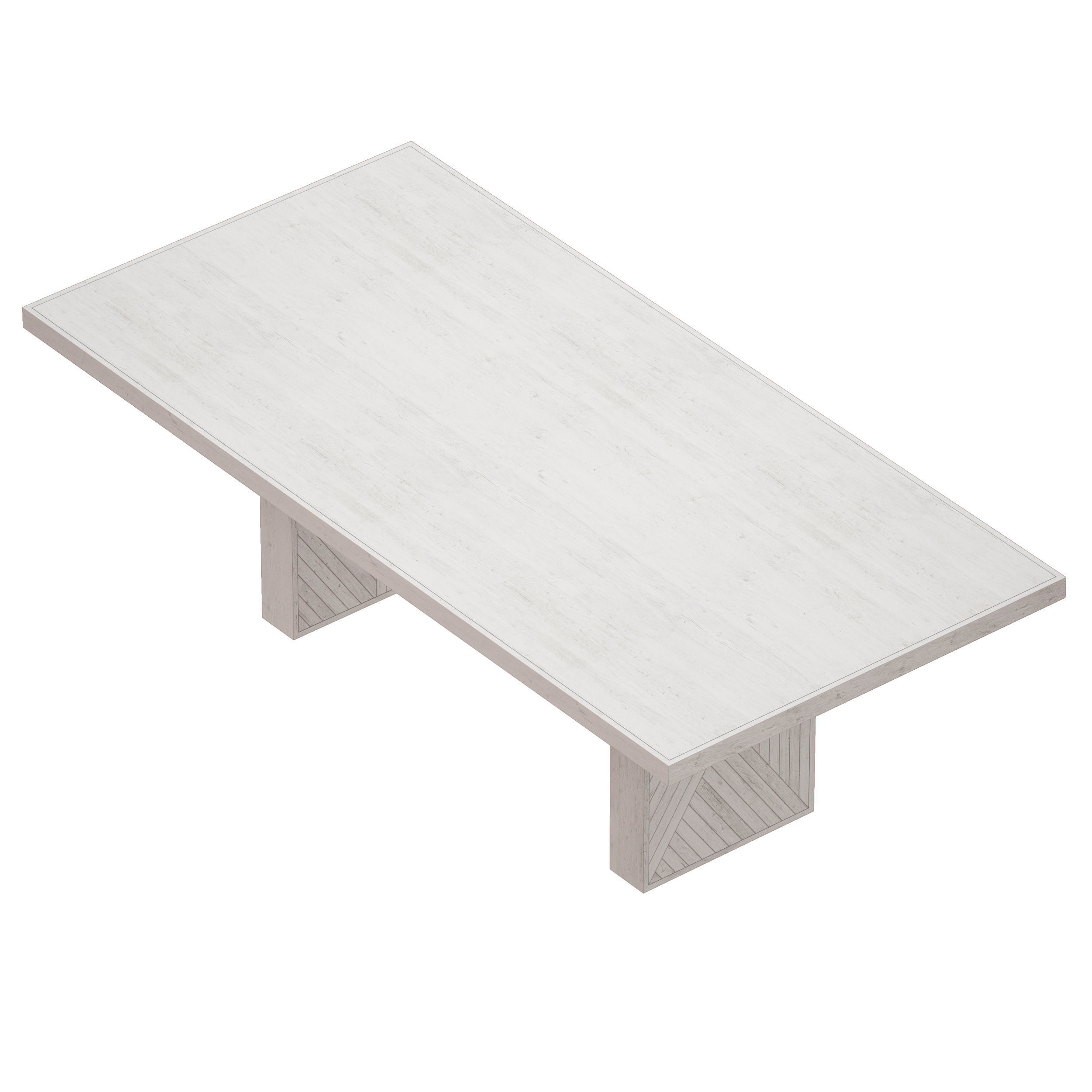 Dunewood Whitewashed Dining Table Crate and Barrel 3D model_8