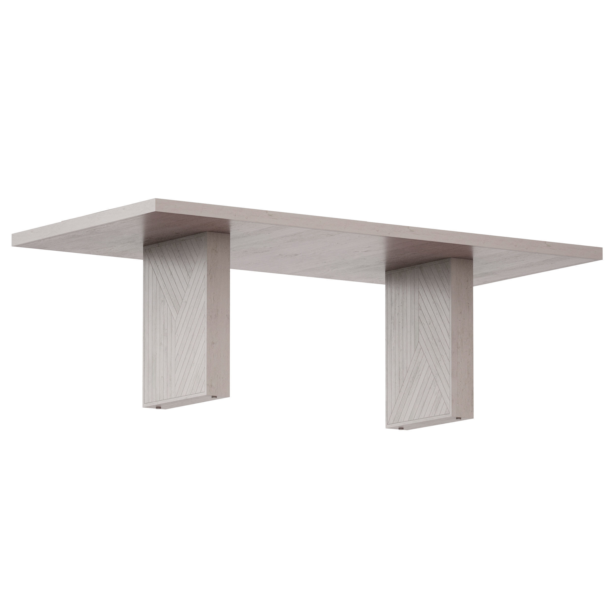 Dunewood Whitewashed Dining Table Crate and Barrel 3D model_2