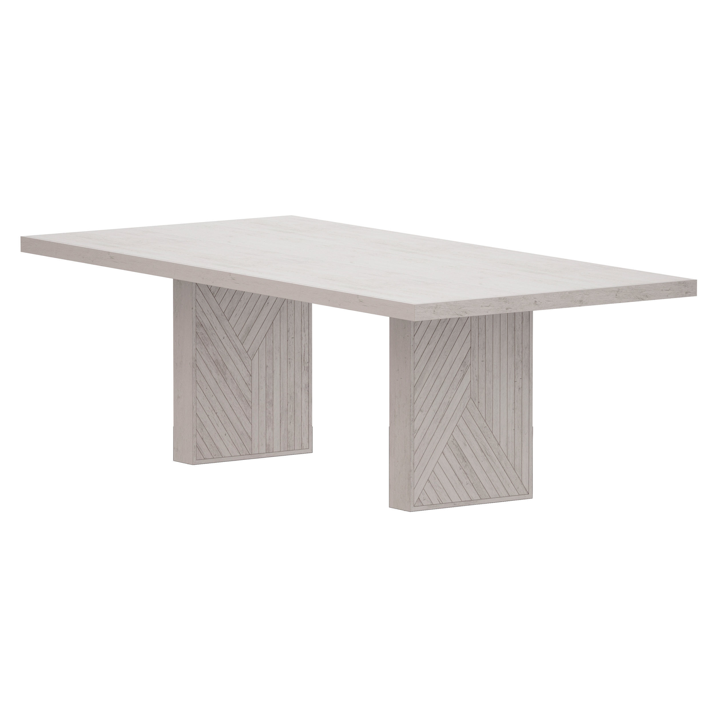 Dunewood Whitewashed Dining Table Crate and Barrel 3D model_7