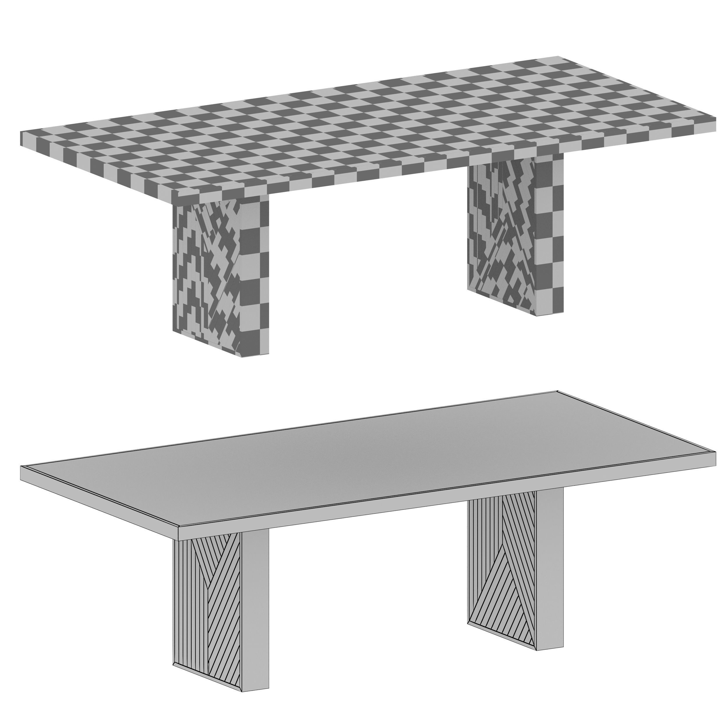 Dunewood Whitewashed Dining Table Crate and Barrel 3D model_10