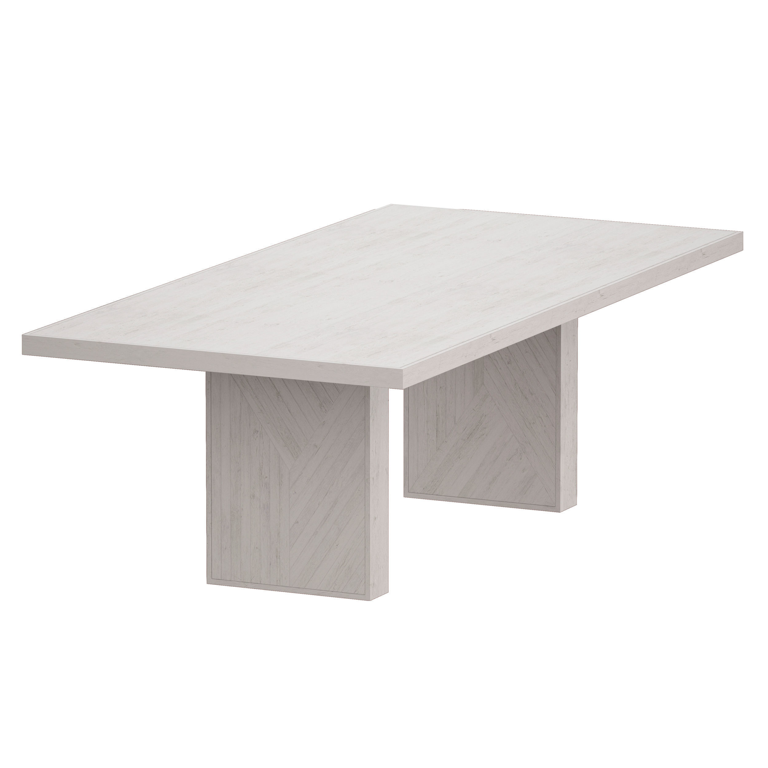 Dunewood Whitewashed Dining Table Crate and Barrel 3D model_4