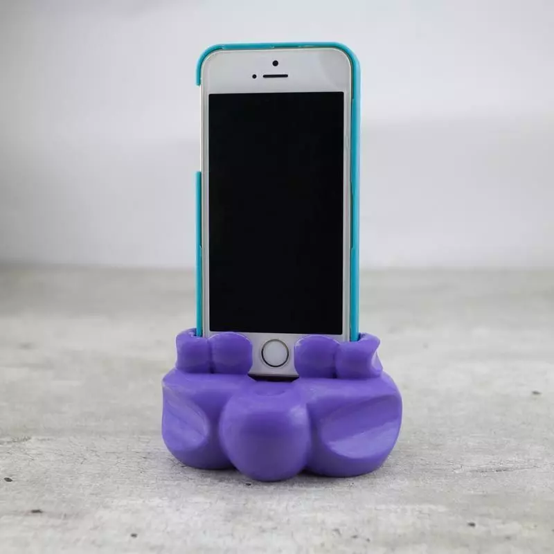 Iphone SE stand for phone with case and cable tray 3D print model