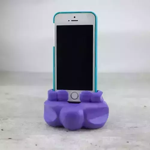Iphone SE stand for phone with case and cable tray 3D print model