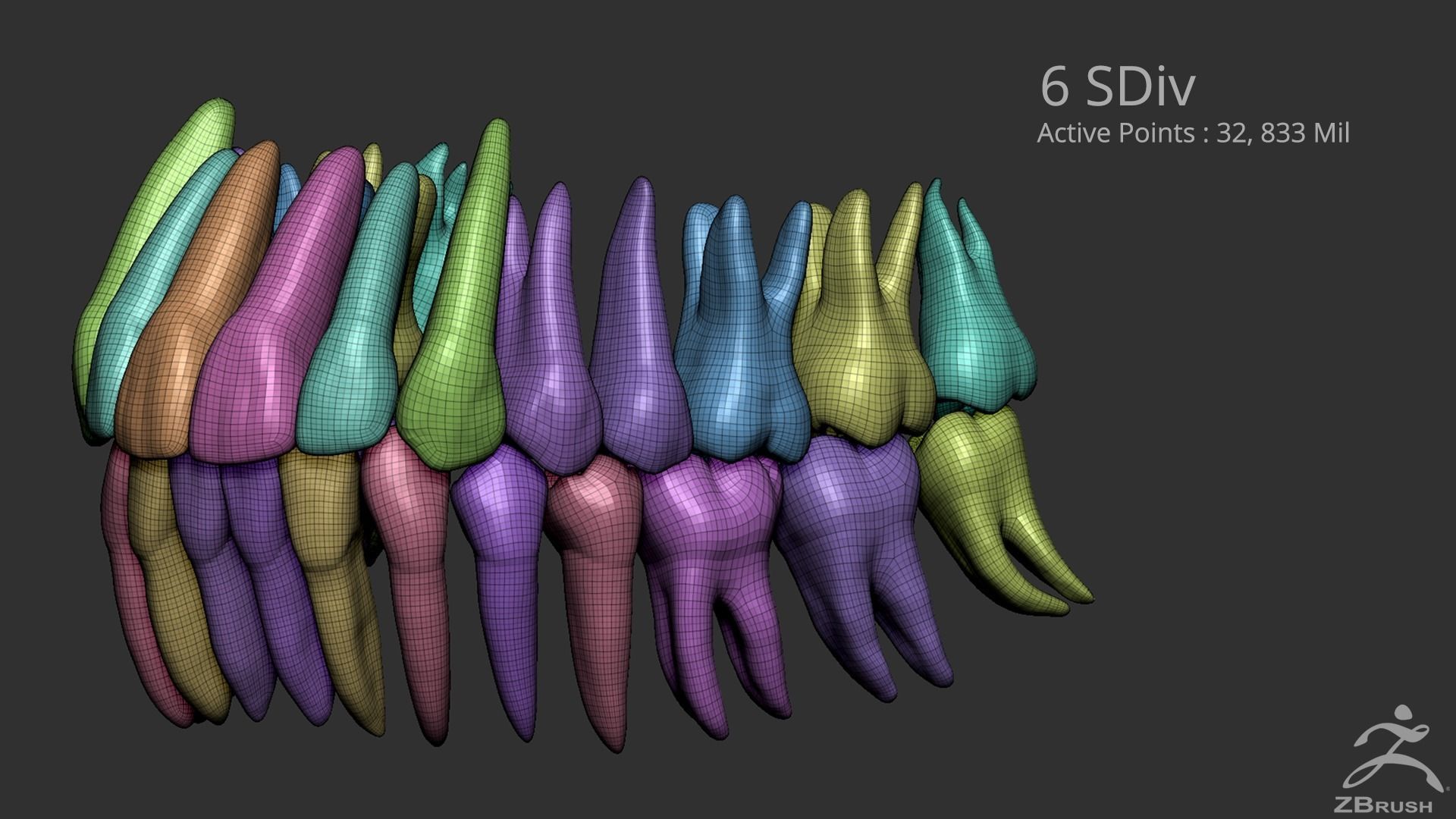 High Poly Teeth tooth 3D model_5