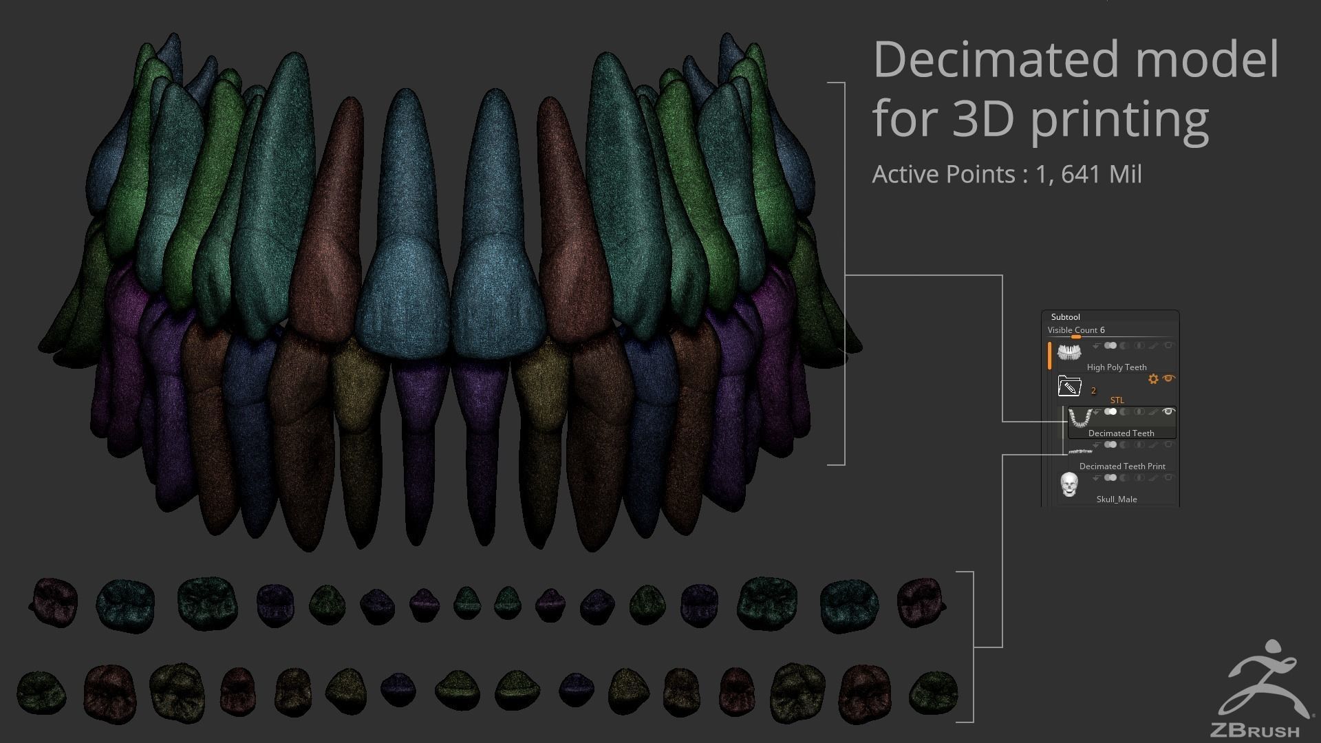 High Poly Teeth tooth 3D model_8