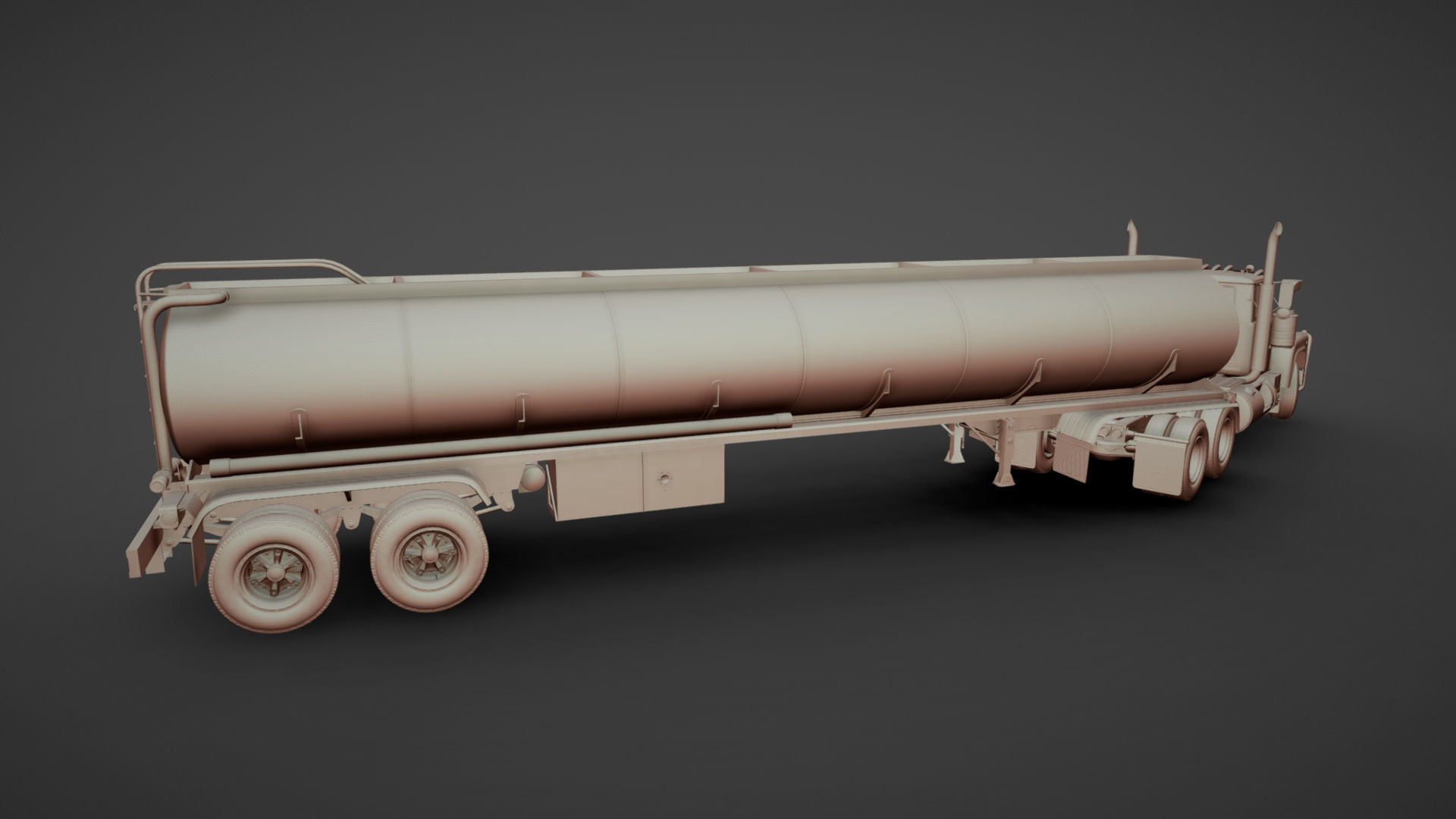 Industrial fuel trailer truck Low-poly 3D model_25
