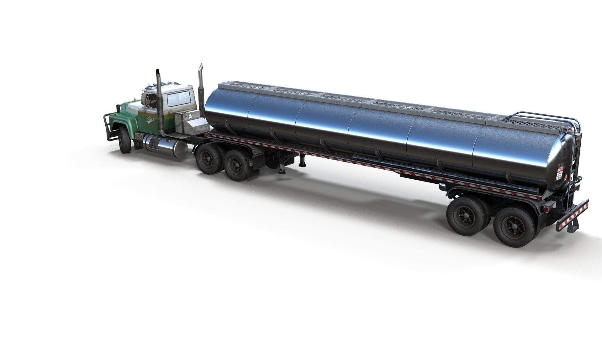 Industrial fuel trailer truck Low-poly 3D model_47