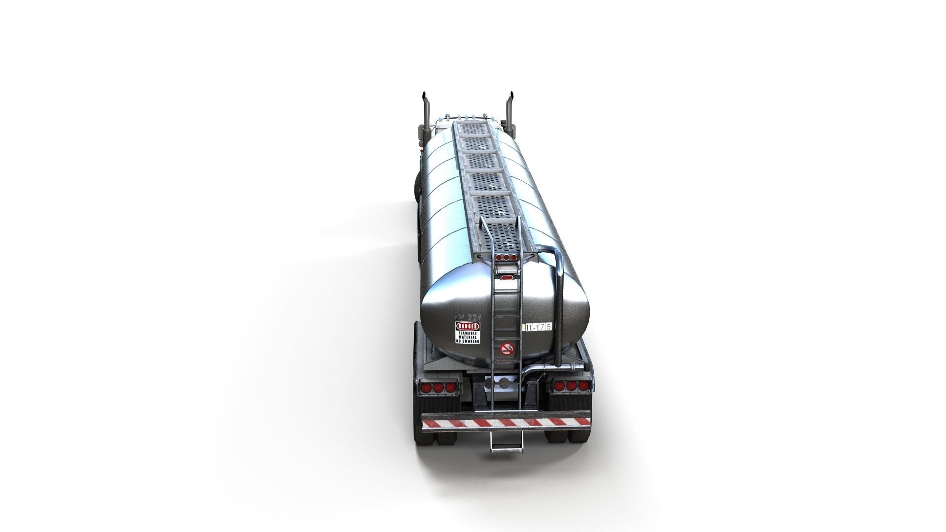 Industrial fuel trailer truck Low-poly 3D model_45