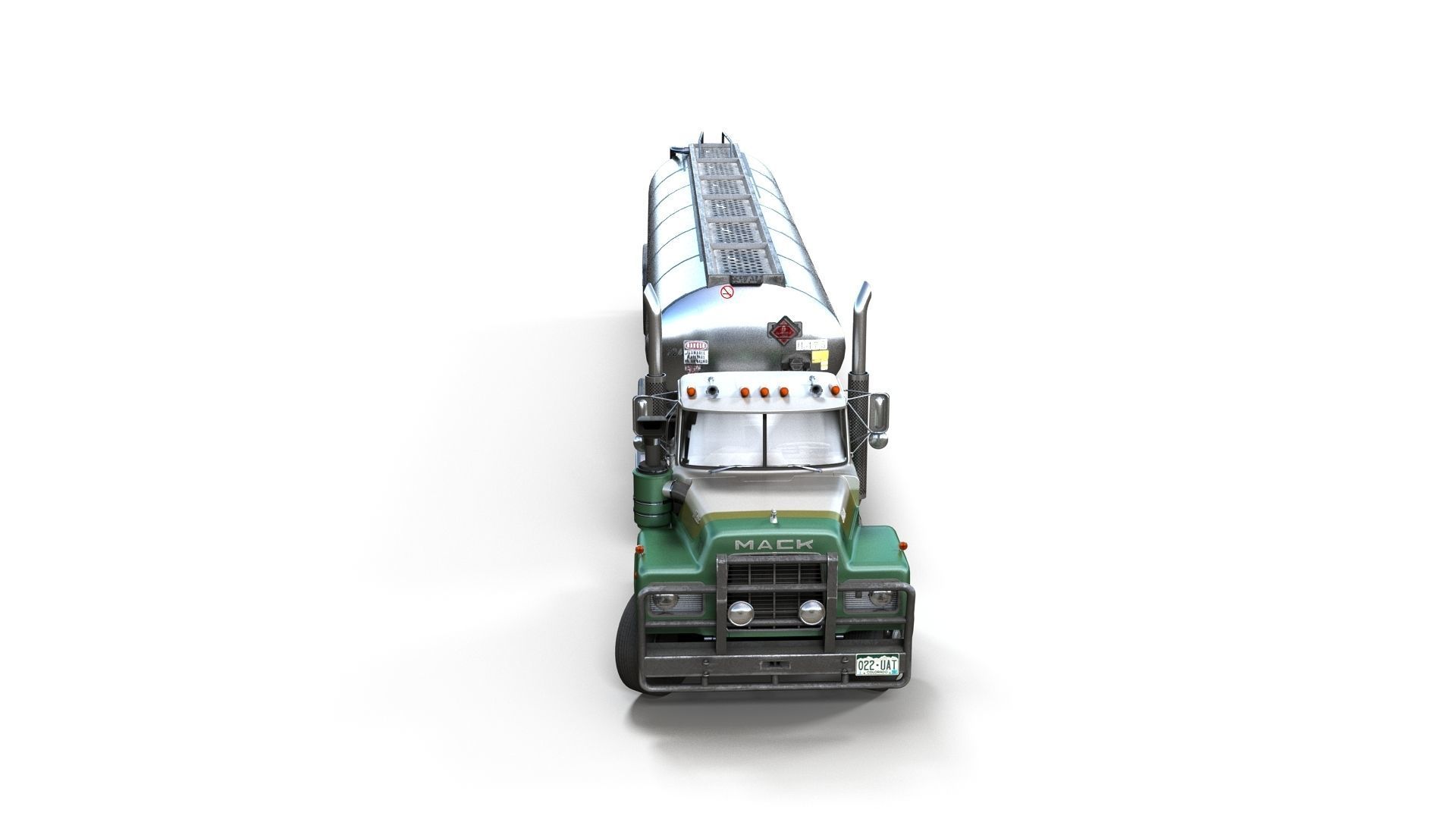 Industrial fuel trailer truck Low-poly 3D model_42