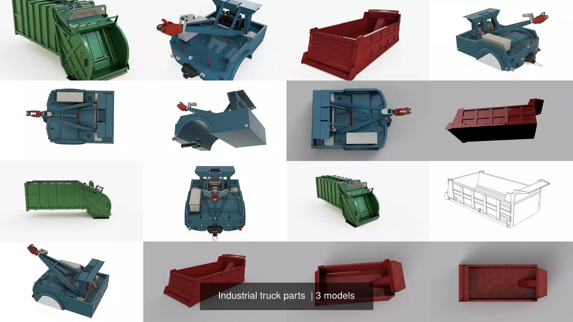 Industrial truck parts  3D Model Collection_1