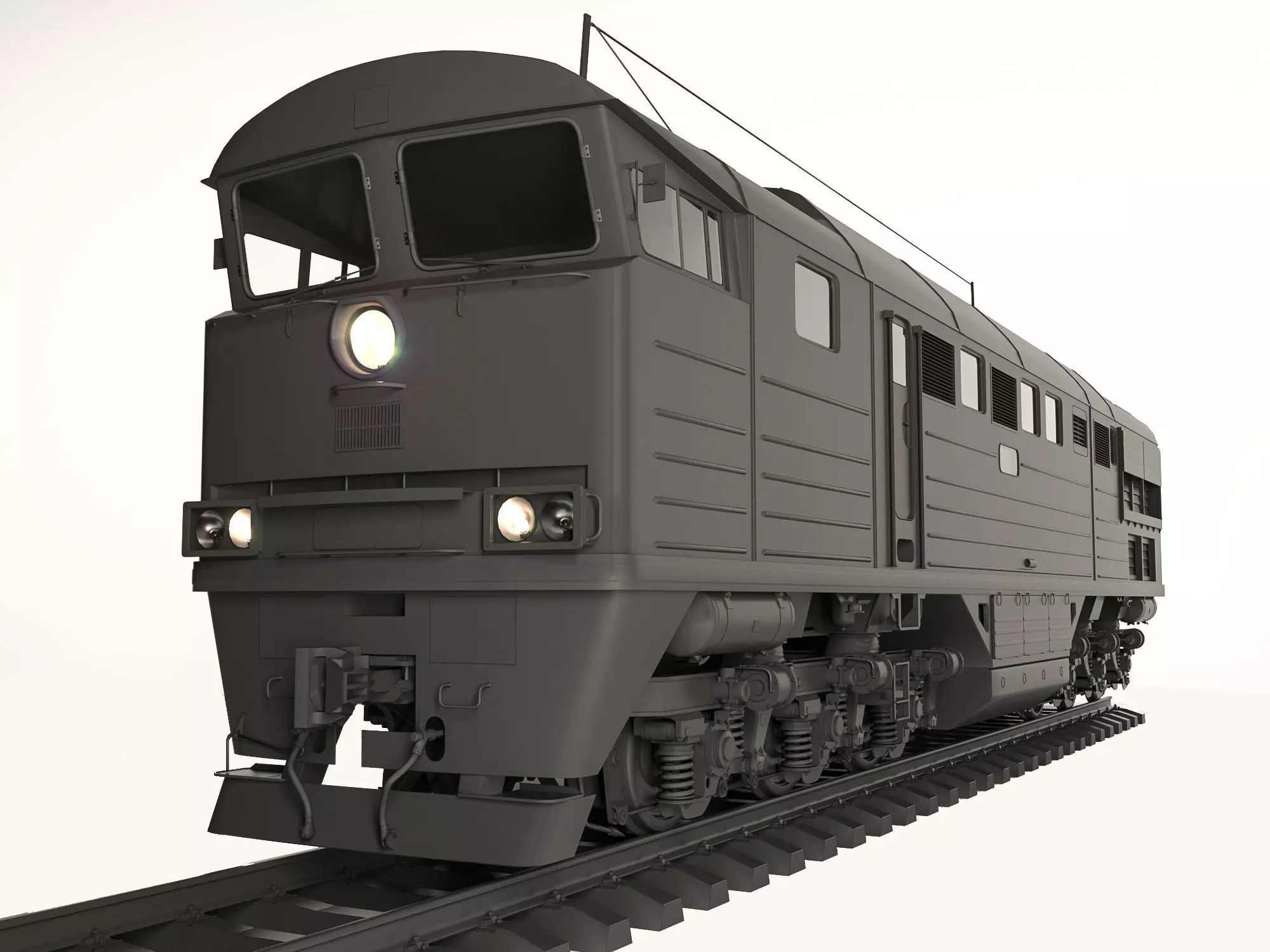 Soviet diesel locomotive 2TE116 3D model_0