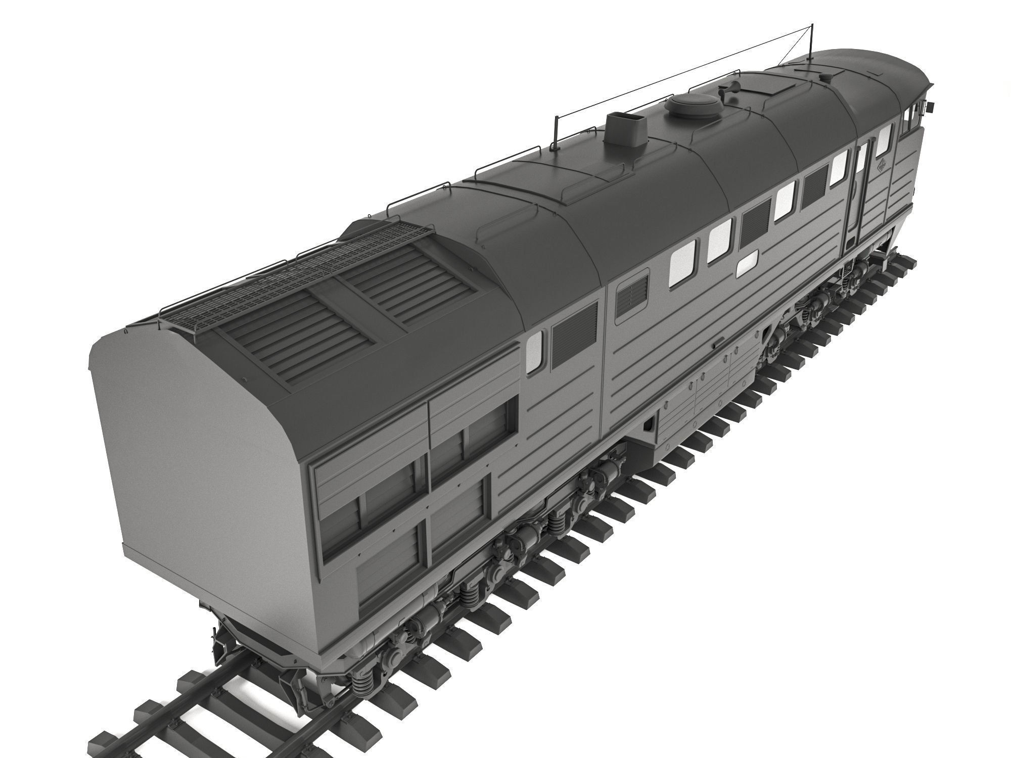 Soviet diesel locomotive 2TE116 3D model_4