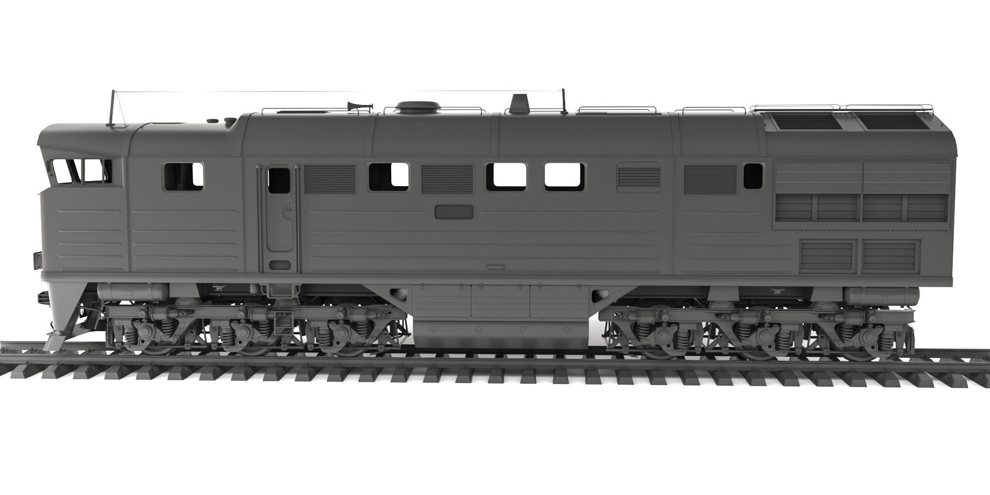 Soviet diesel locomotive 2TE116 3D model_2