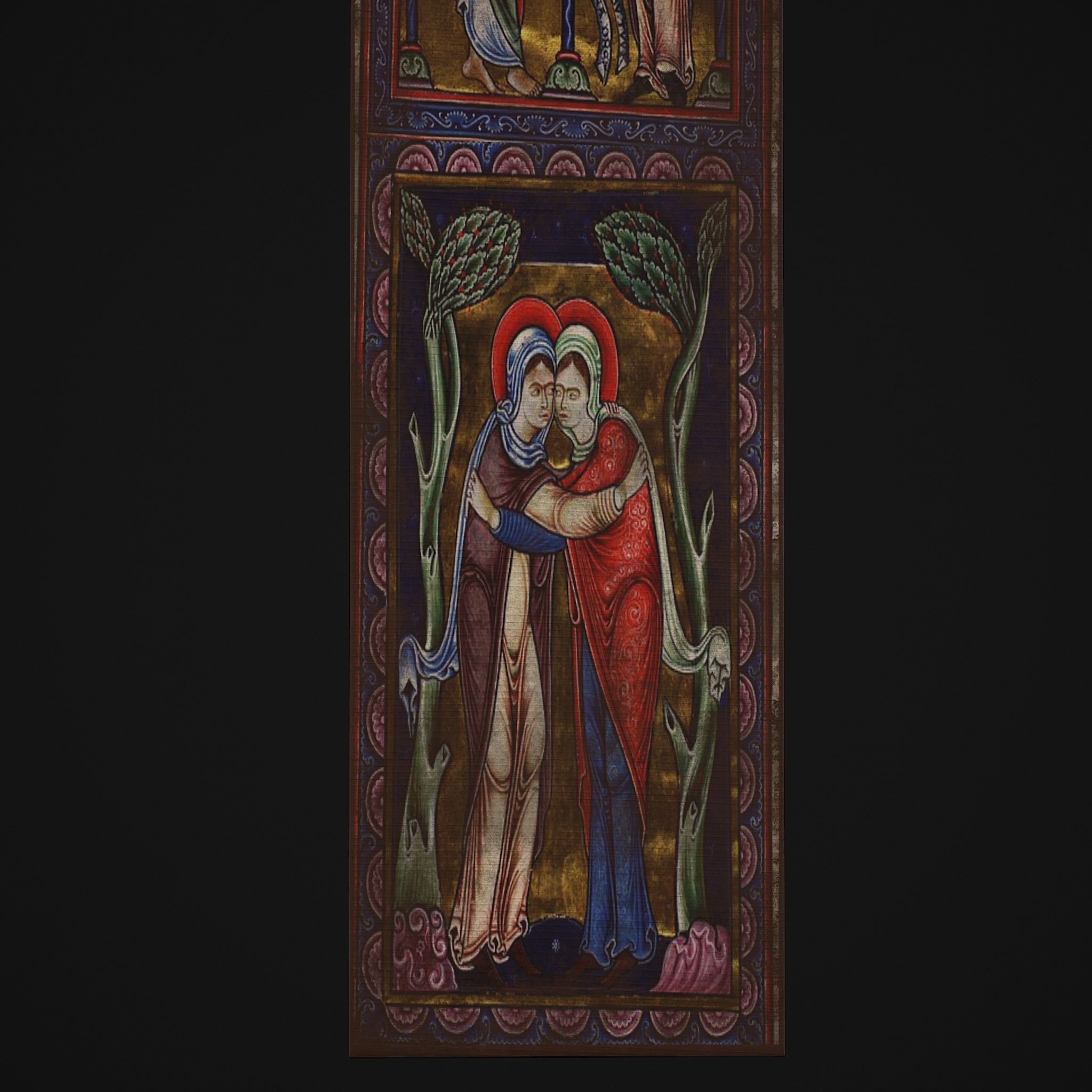 Medieval Manuscript 2 Painting Low-poly 3D model_10