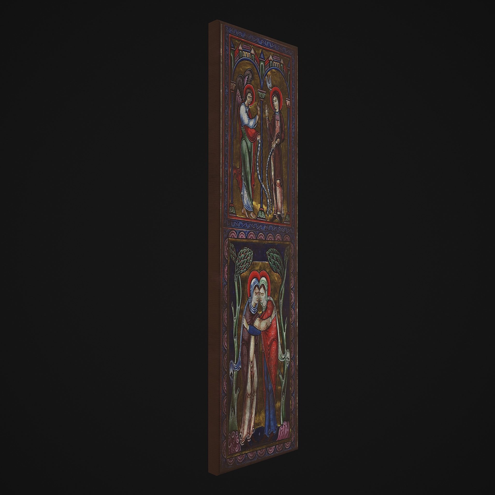 Medieval Manuscript 2 Painting Low-poly 3D model_3