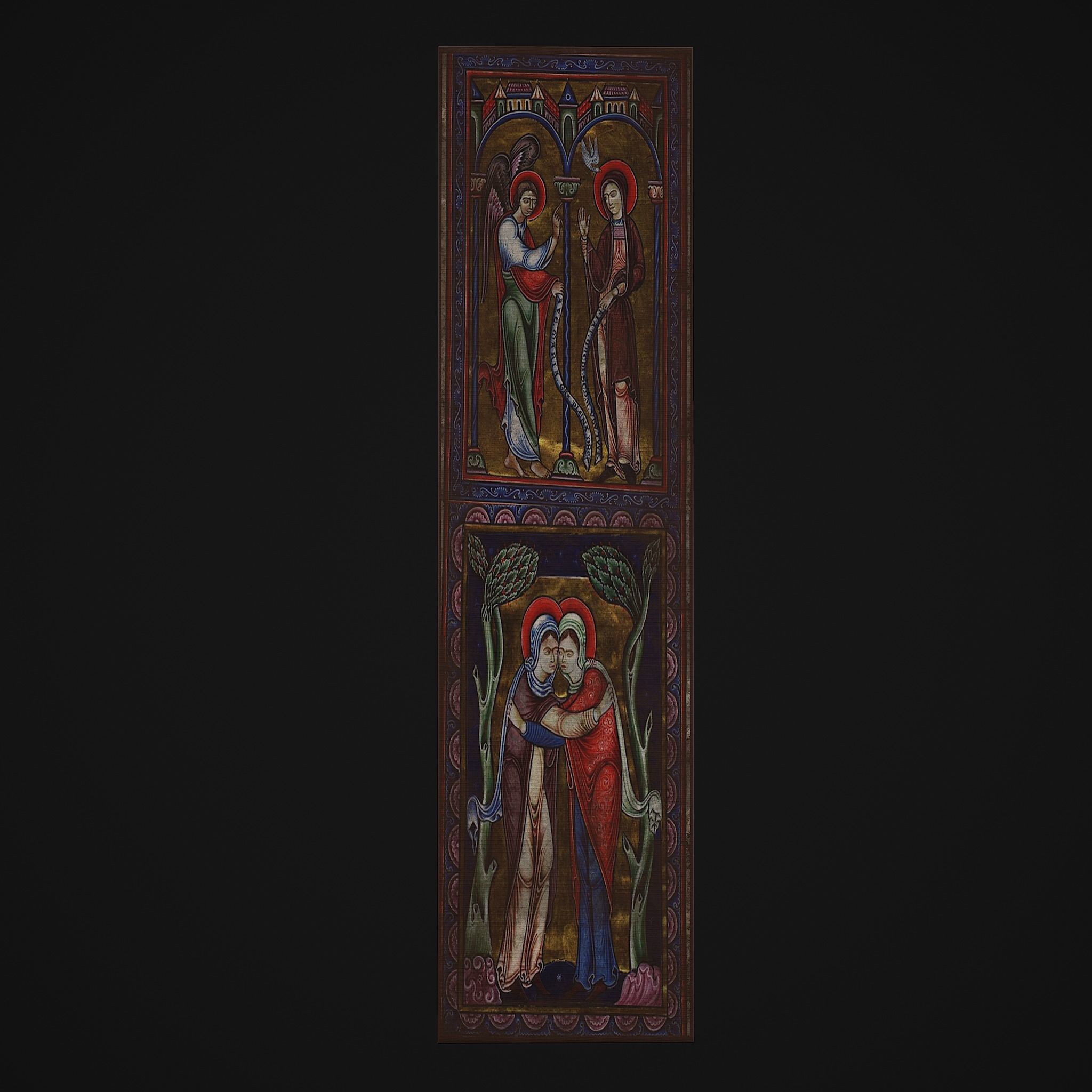 Medieval Manuscript 2 Painting Low-poly 3D model_13