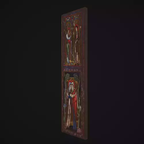 Medieval Manuscript 2 Painting Low-poly 3D model