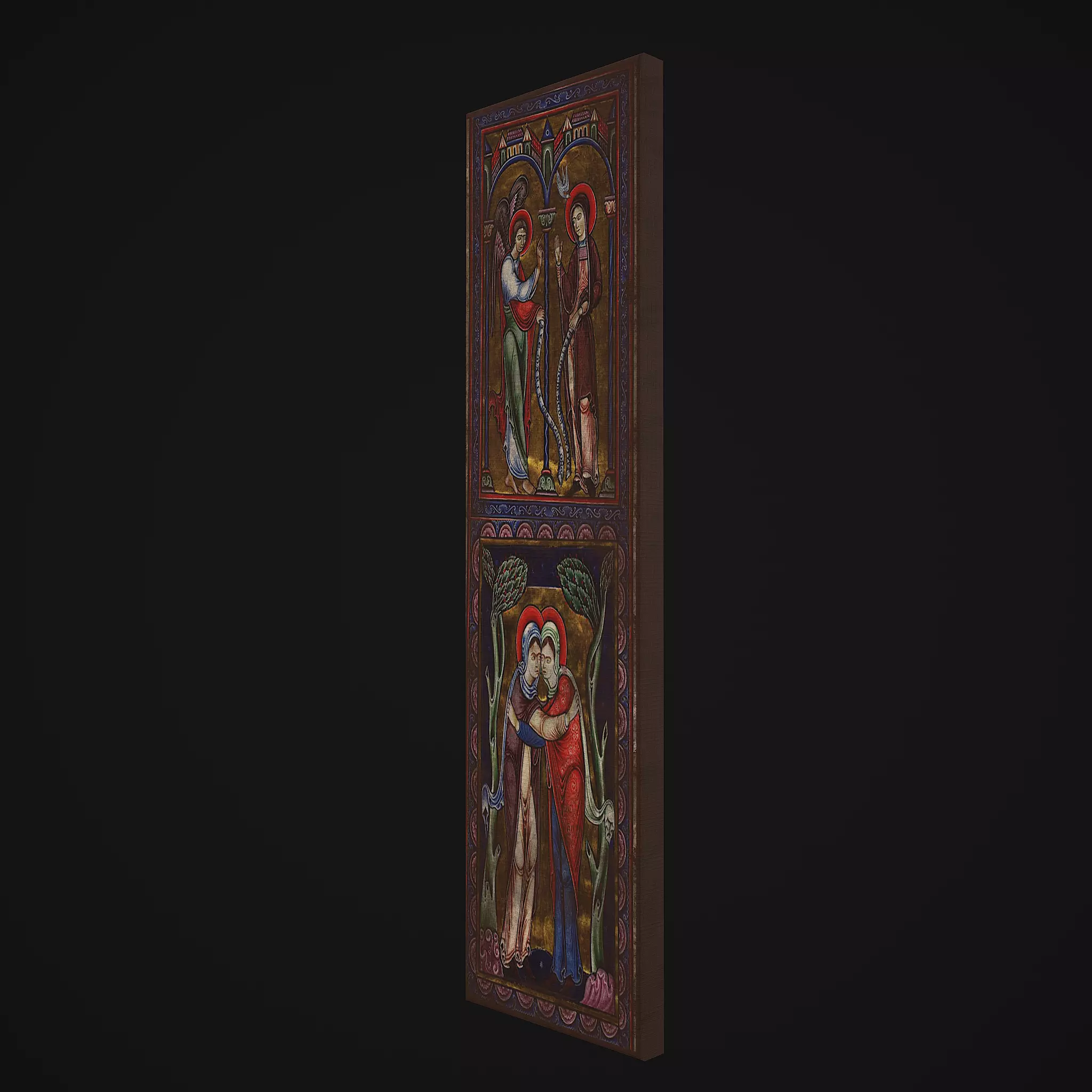 Medieval Manuscript 2 Painting Low-poly 3D model_0