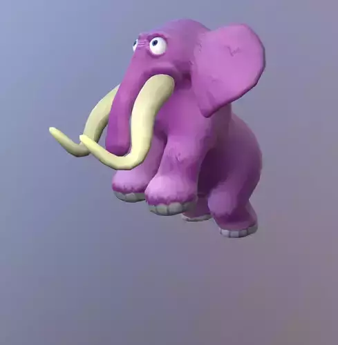 Low poly elephant mammoth Low-poly 3D model