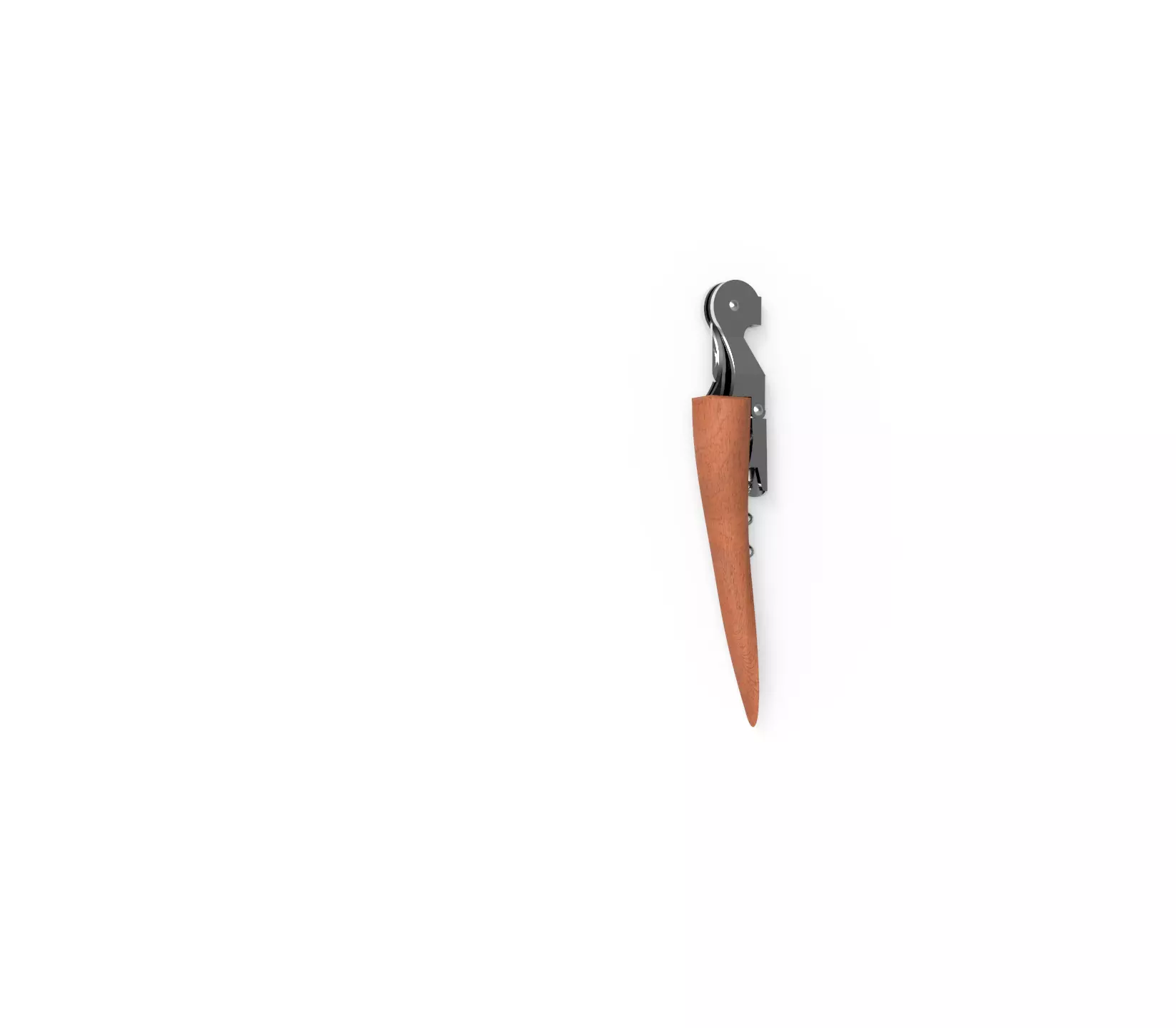 corkscrew with wooden handle Low-poly 3D model
