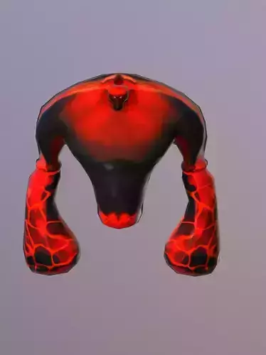 Lava golem low-poly animated Low-poly 3D model