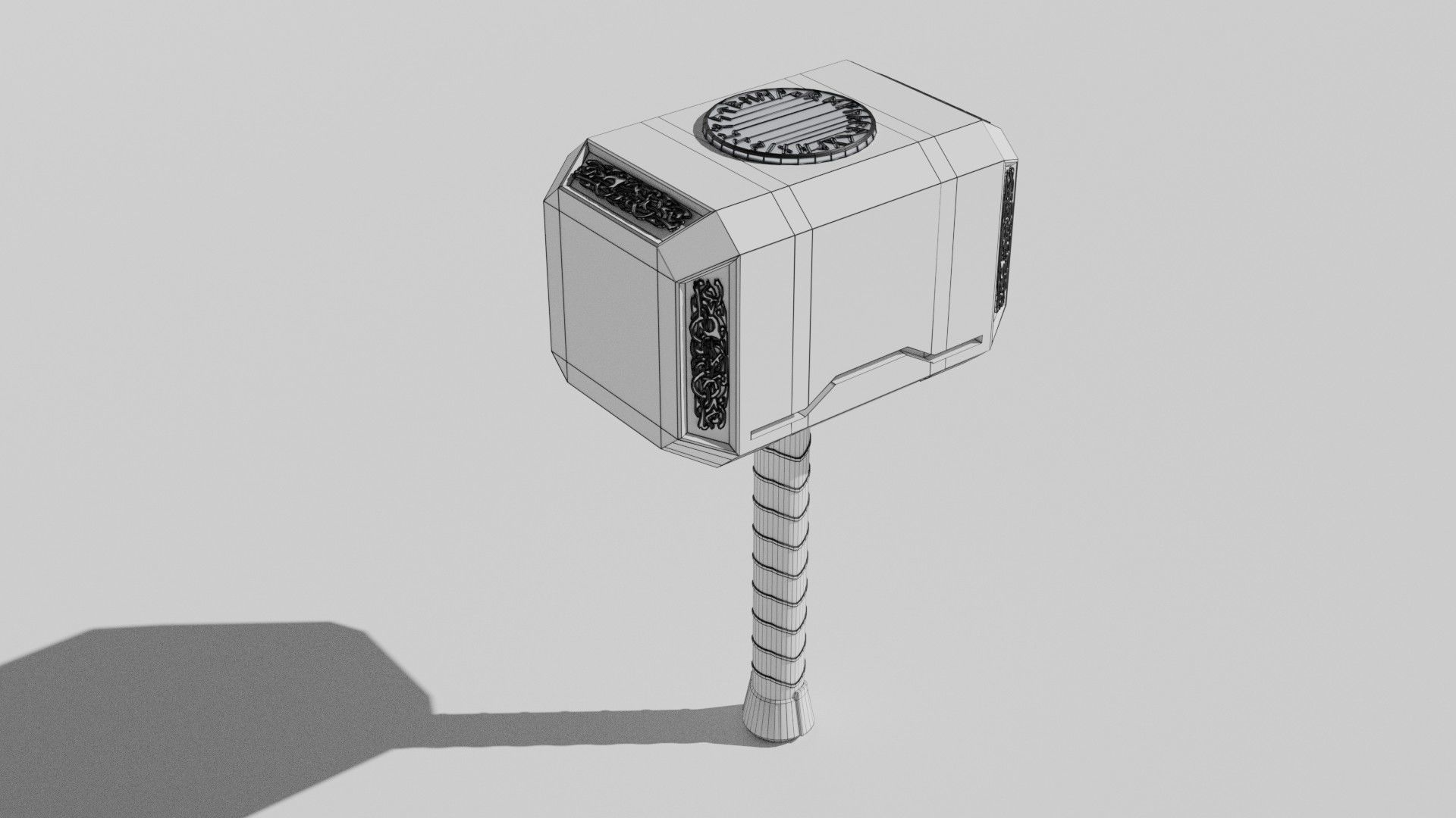 Thor Mijolnir Free low-poly 3D model_3