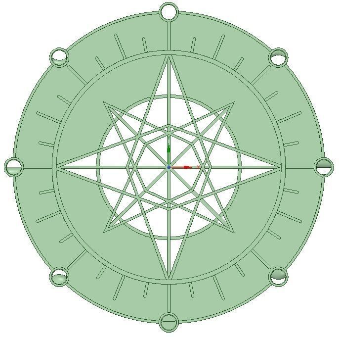 Geometric Star with Moon Cycle 3D print model_1