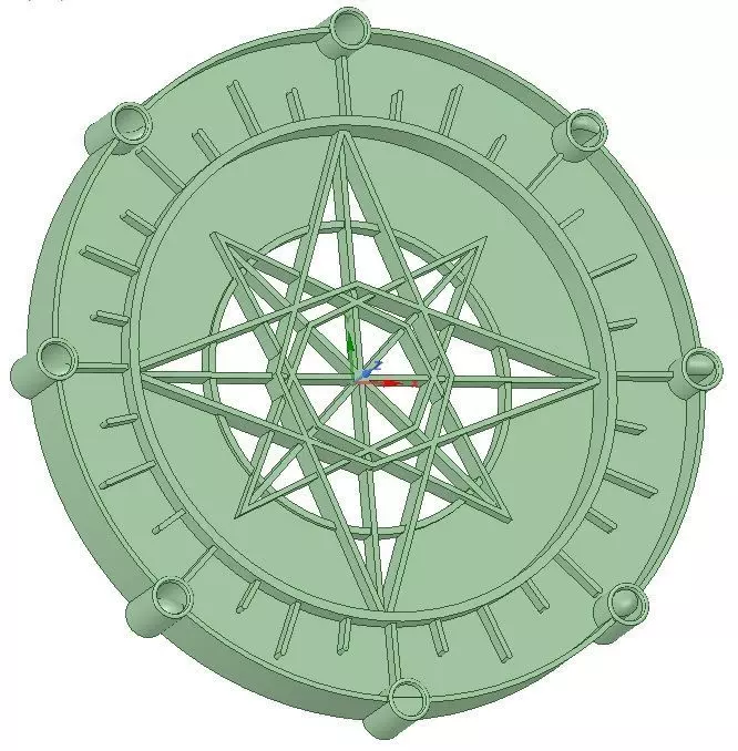 Geometric Star with Moon Cycle 3D print model_0