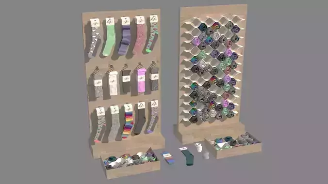 Folded Socks Calcetines Doblados Rack Display