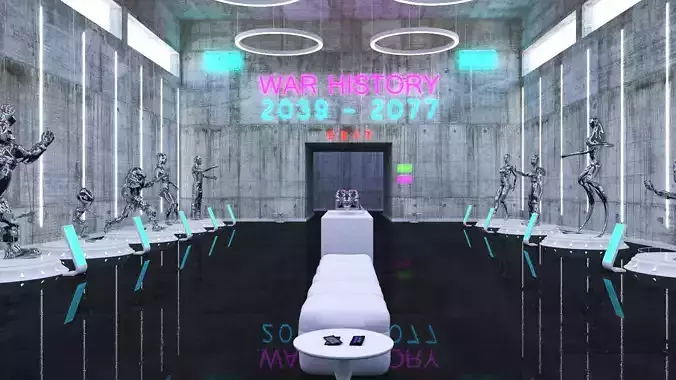 Cyberpunk Museum Interior 3D model