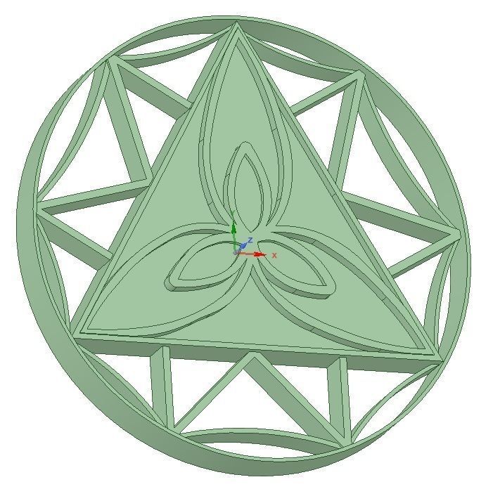 Aureyal triangular shape 3D print model_2