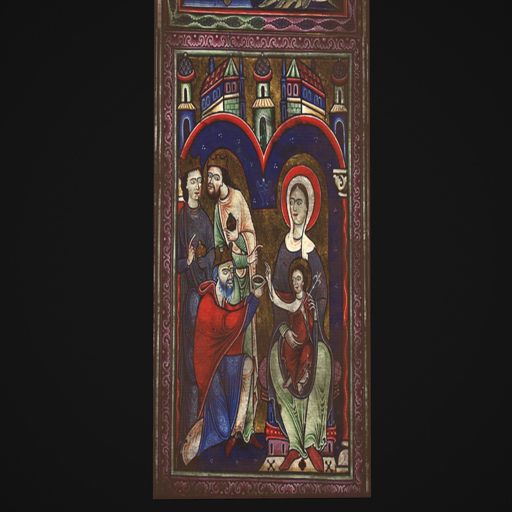 Medieval Manuscript 3 Painting Low-poly 3D model_13