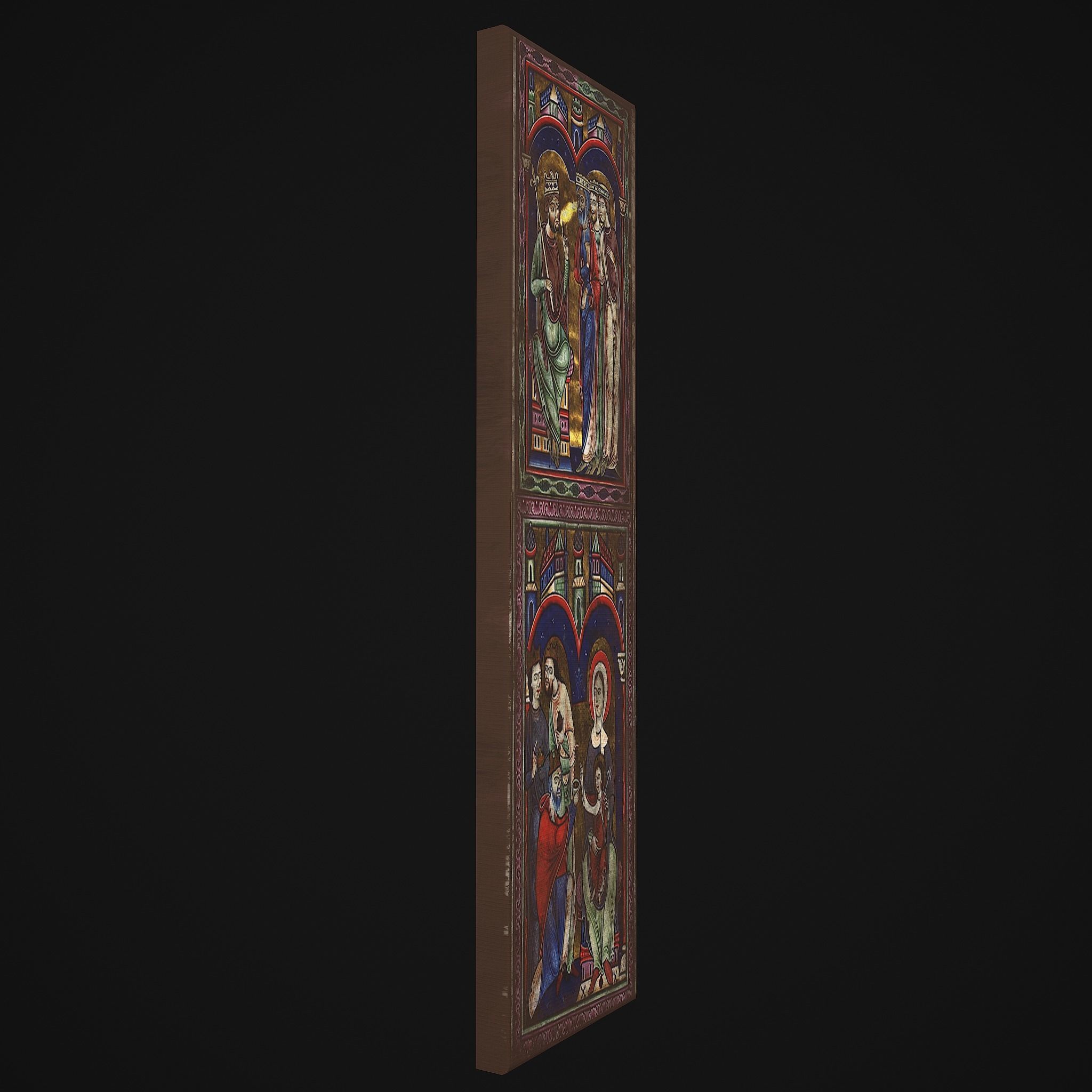Medieval Manuscript 3 Painting Low-poly 3D model_3