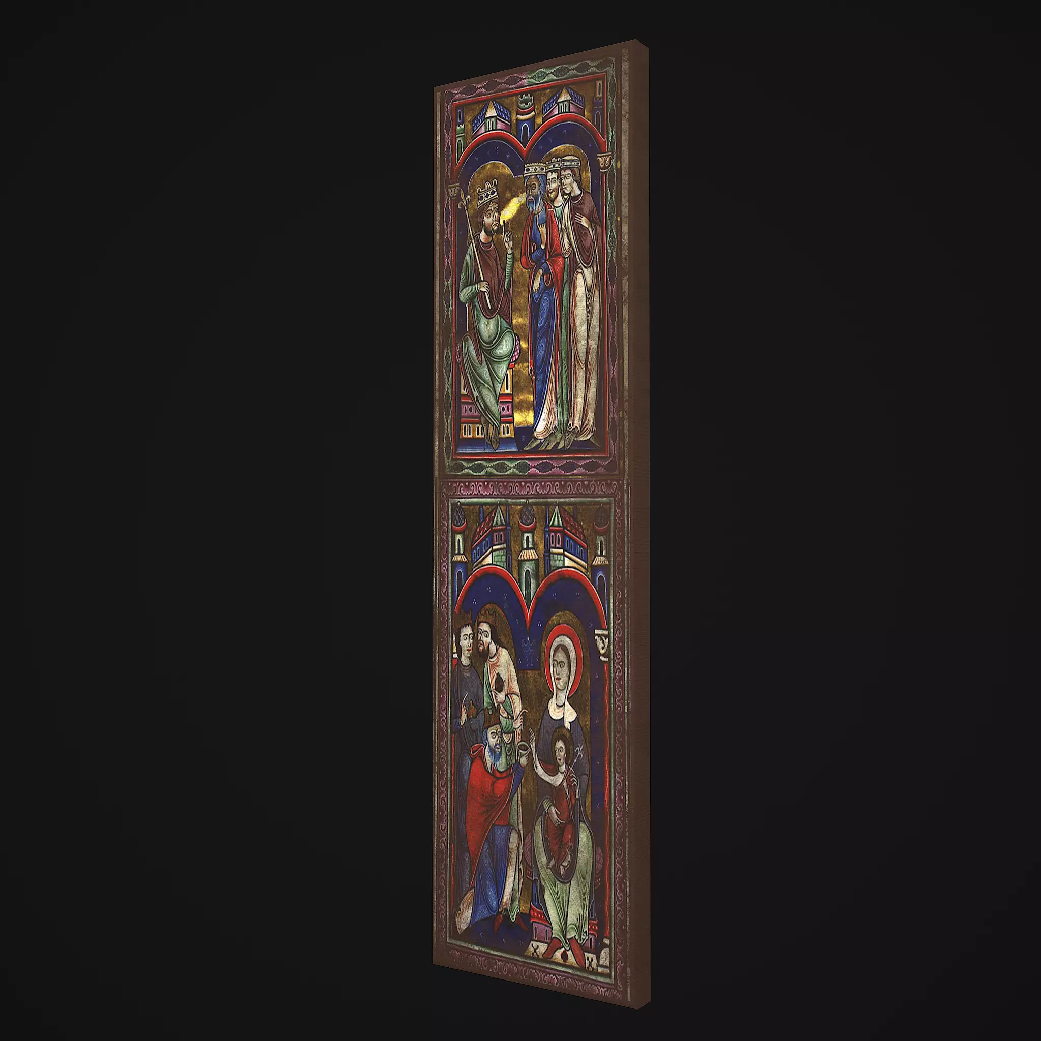 Medieval Manuscript 3 Painting Low-poly 3D model_0