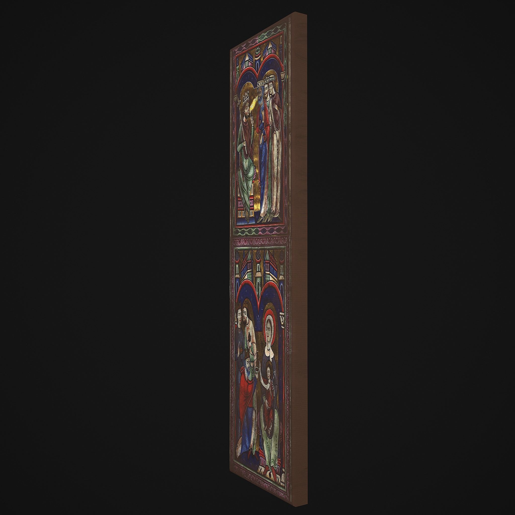 Medieval Manuscript 3 Painting Low-poly 3D model_4