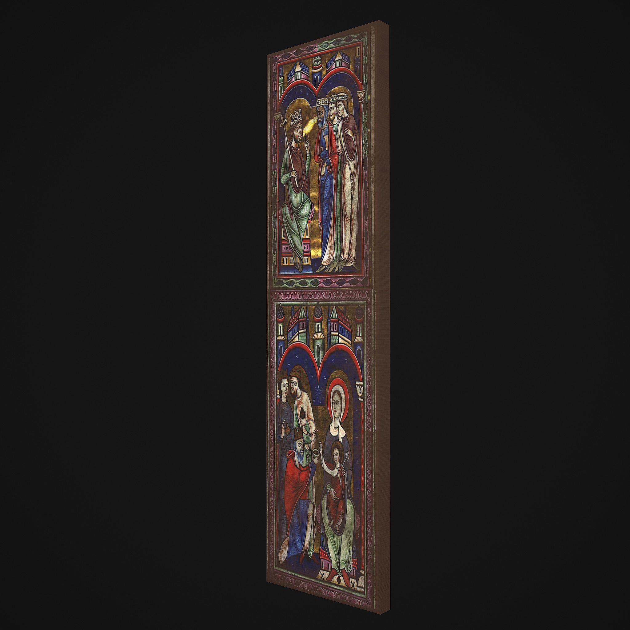 Medieval Manuscript 3 Painting Low-poly 3D model_10