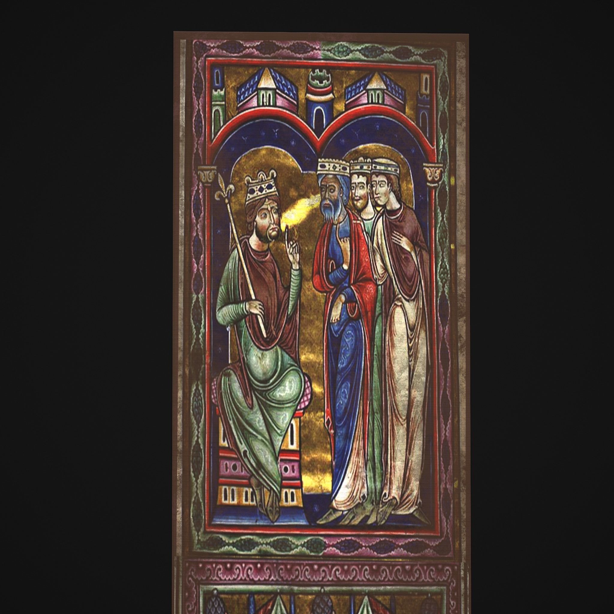 Medieval Manuscript 3 Painting Low-poly 3D model_14