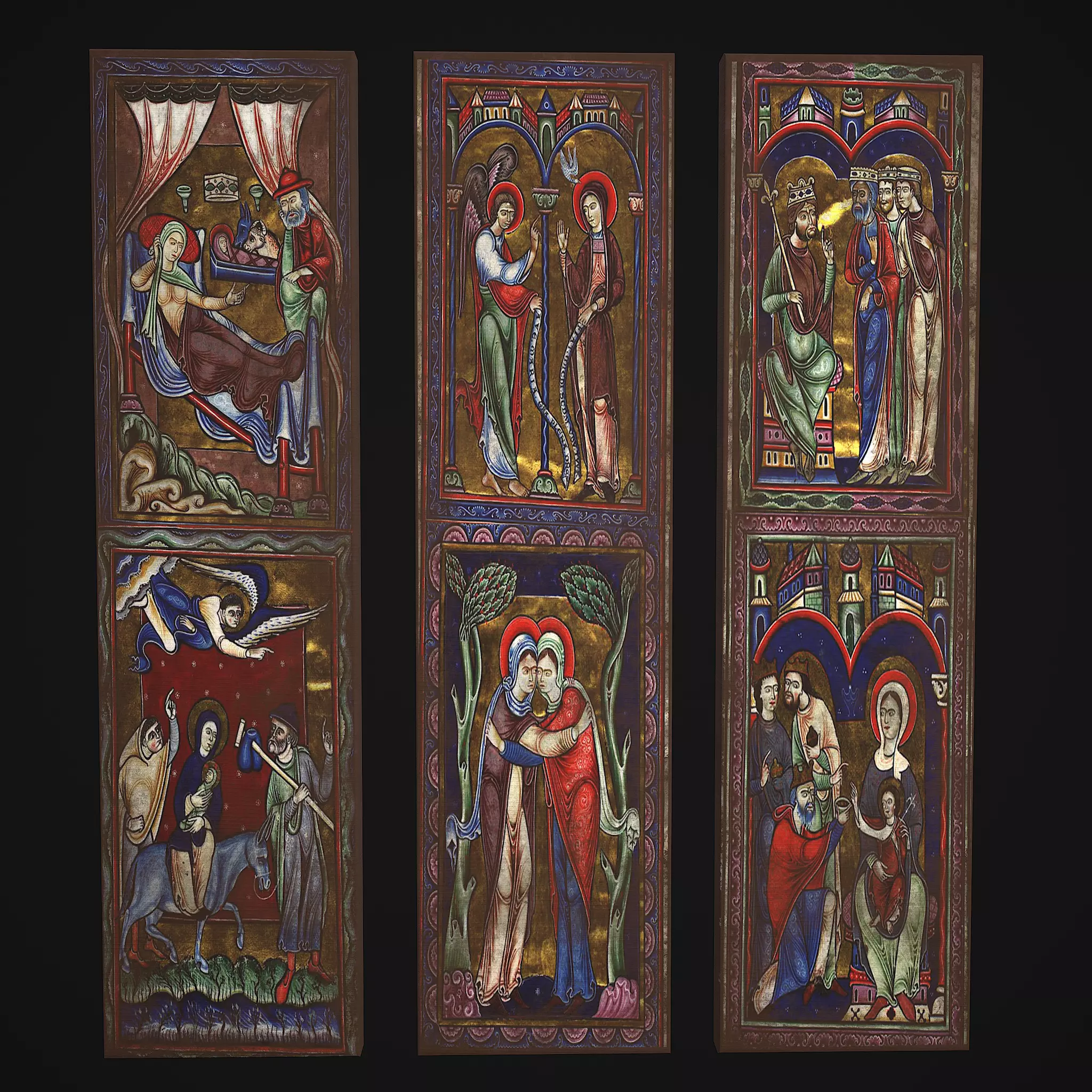 Medieval Manuscript Paintings Three Pack 3D Model Collection_0