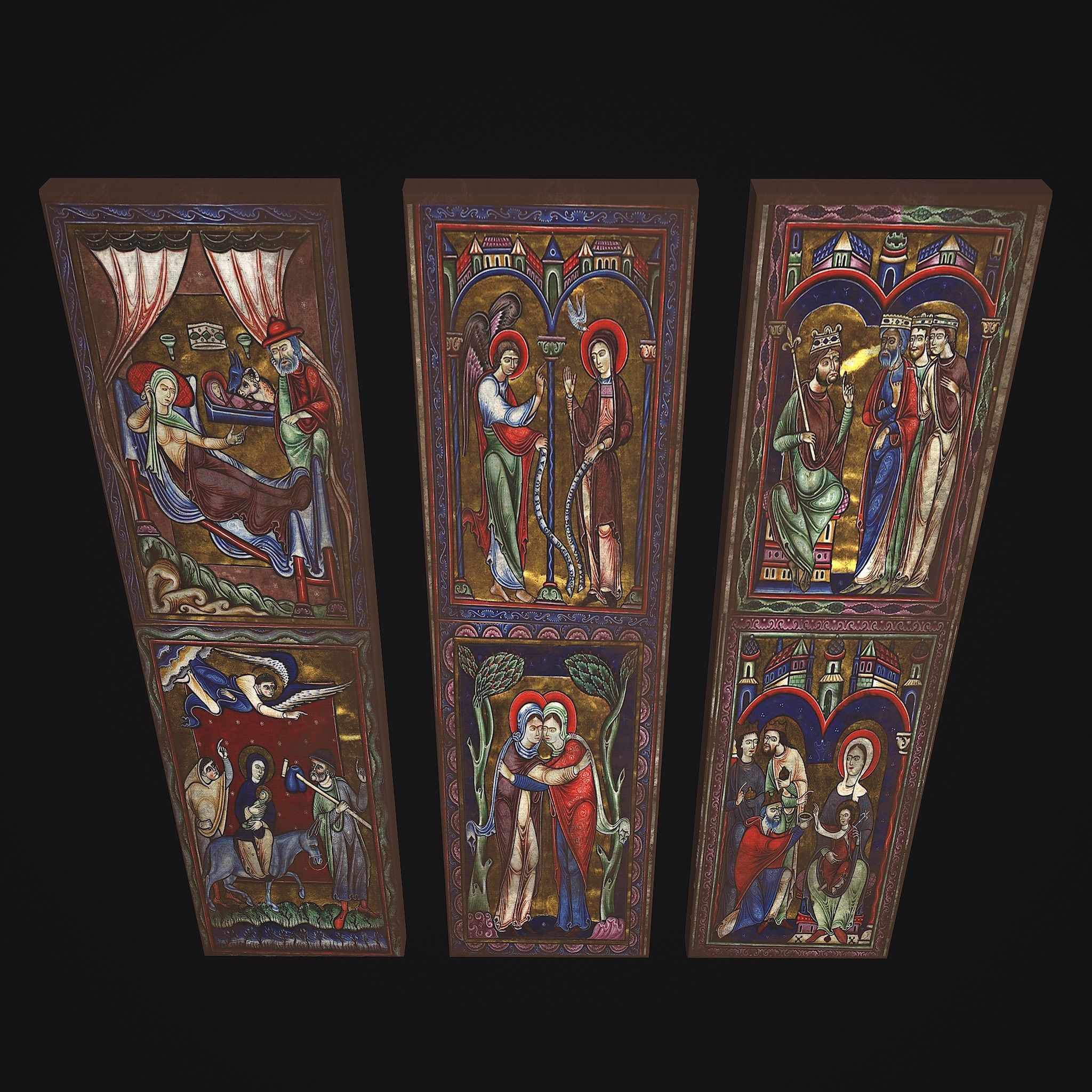 Medieval Manuscript Paintings Three Pack 3D Model Collection_42