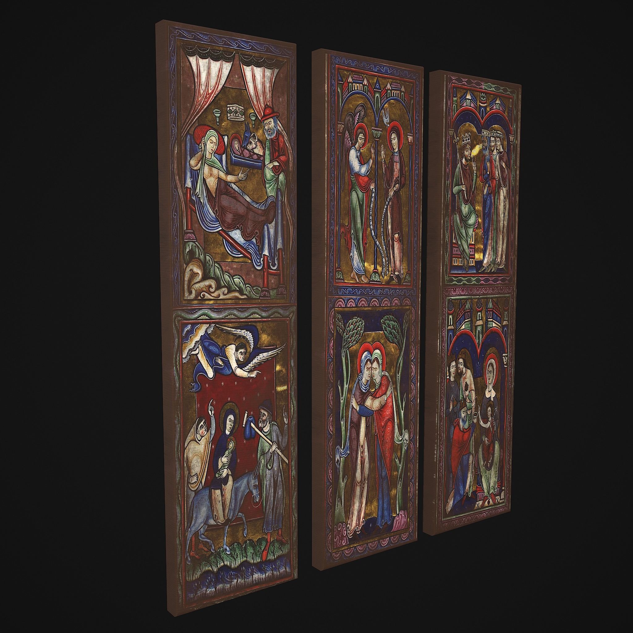 Medieval Manuscript Paintings Three Pack 3D Model Collection_40