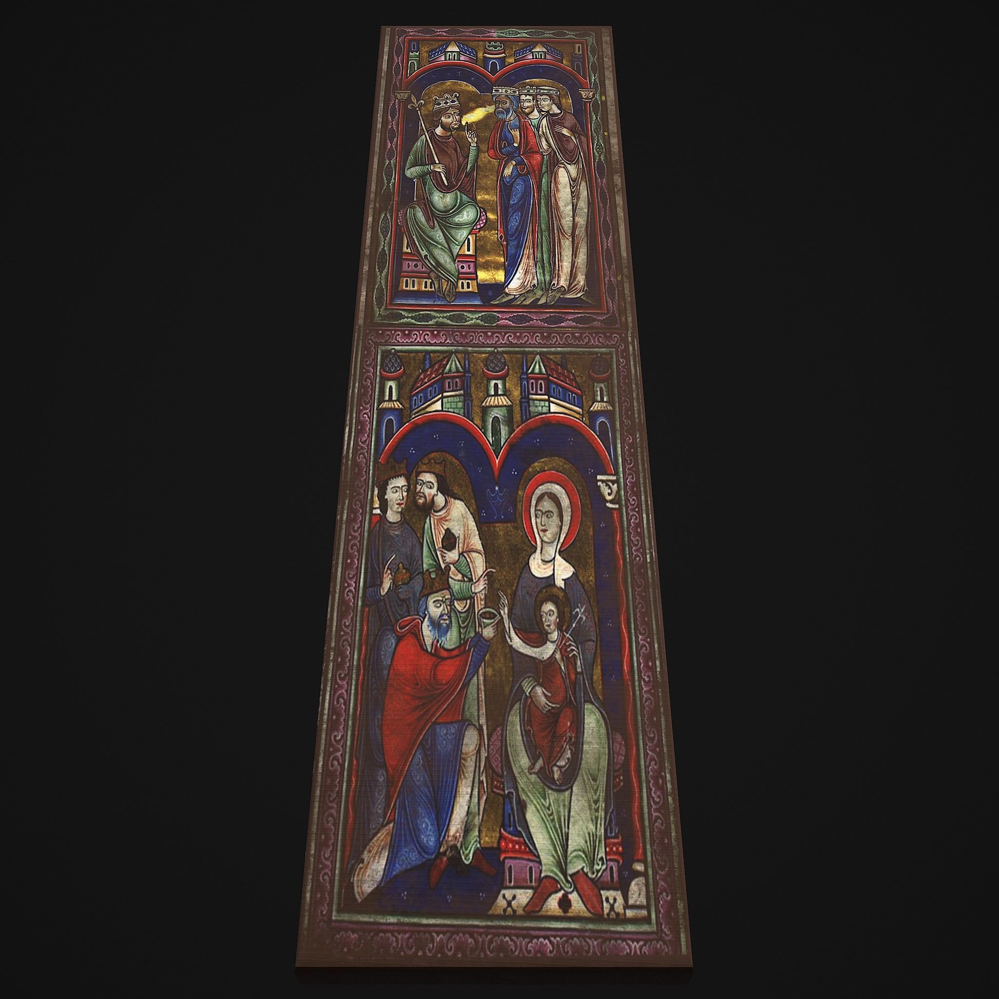 Medieval Manuscript Paintings Three Pack 3D Model Collection_8