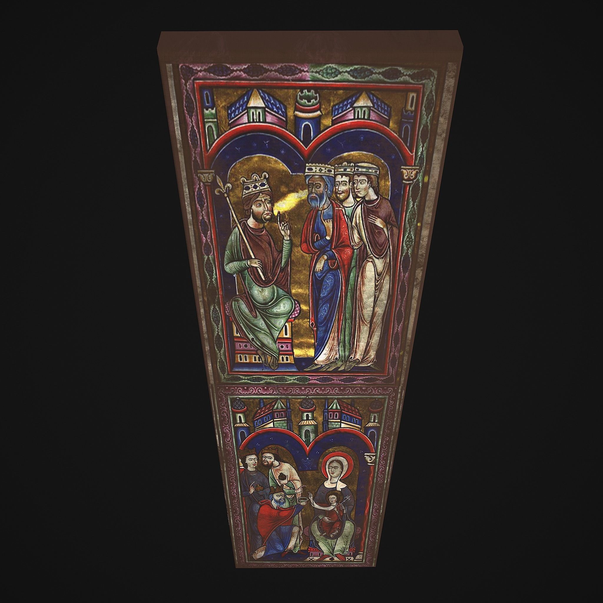 Medieval Manuscript Paintings Three Pack 3D Model Collection_12