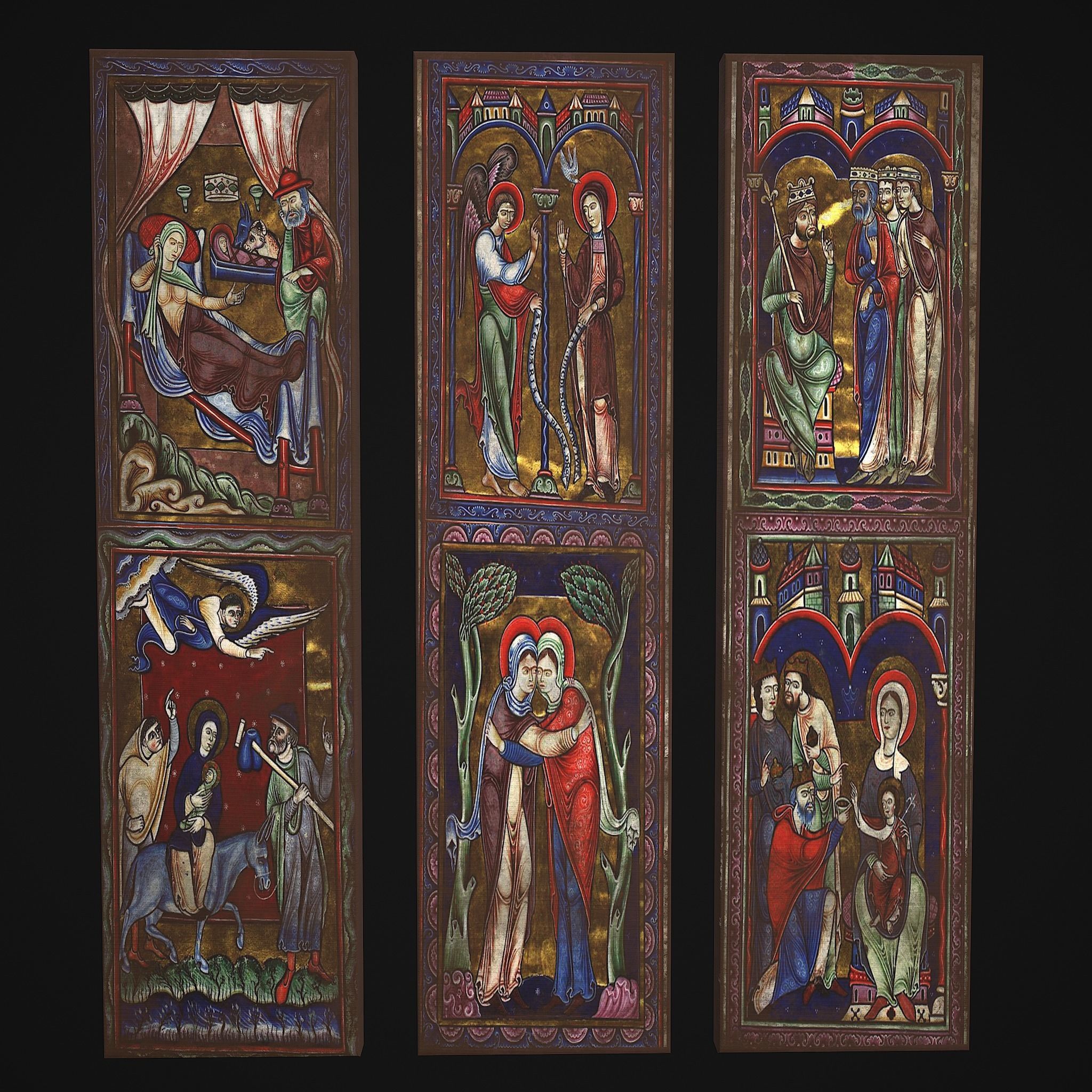 Medieval Manuscript Paintings Three Pack 3D Model Collection_46