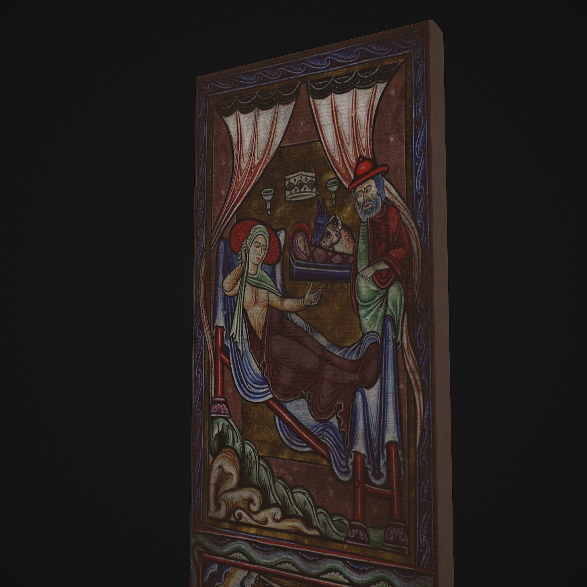 Medieval Manuscript Paintings Three Pack 3D Model Collection_16