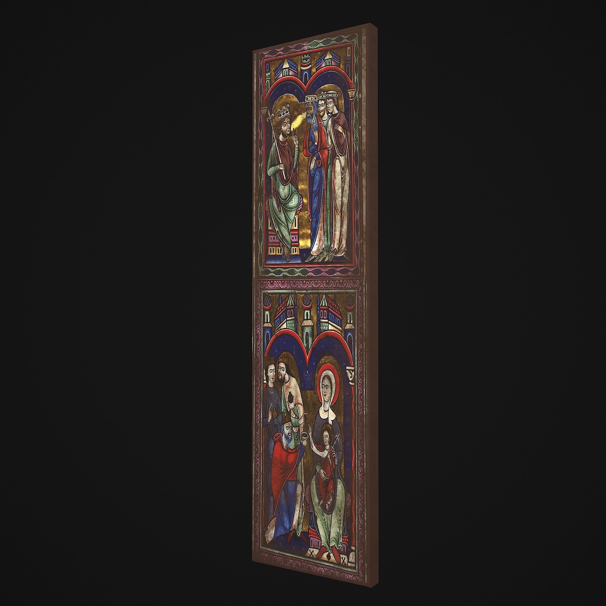 Medieval Manuscript Paintings Three Pack 3D Model Collection_5