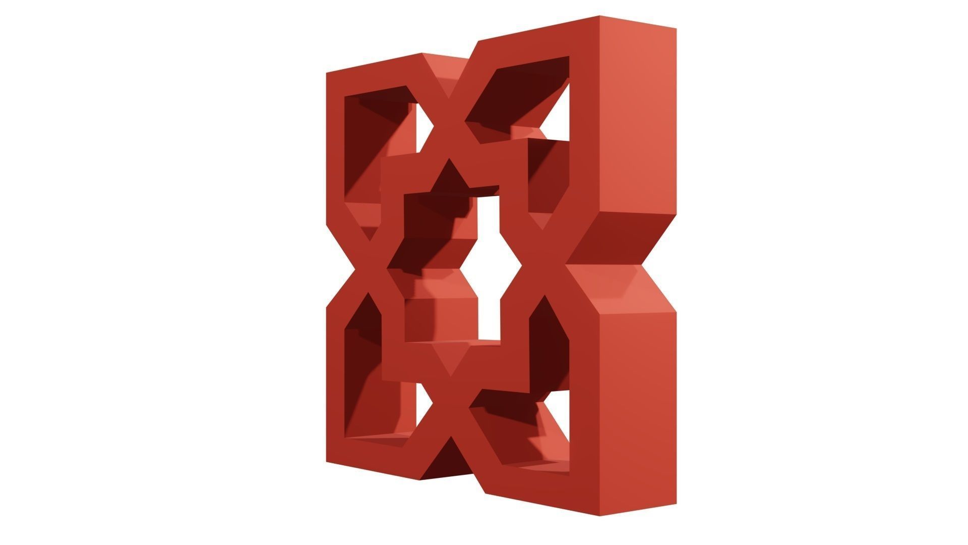 Brick Jaali Star 8 3D model_4