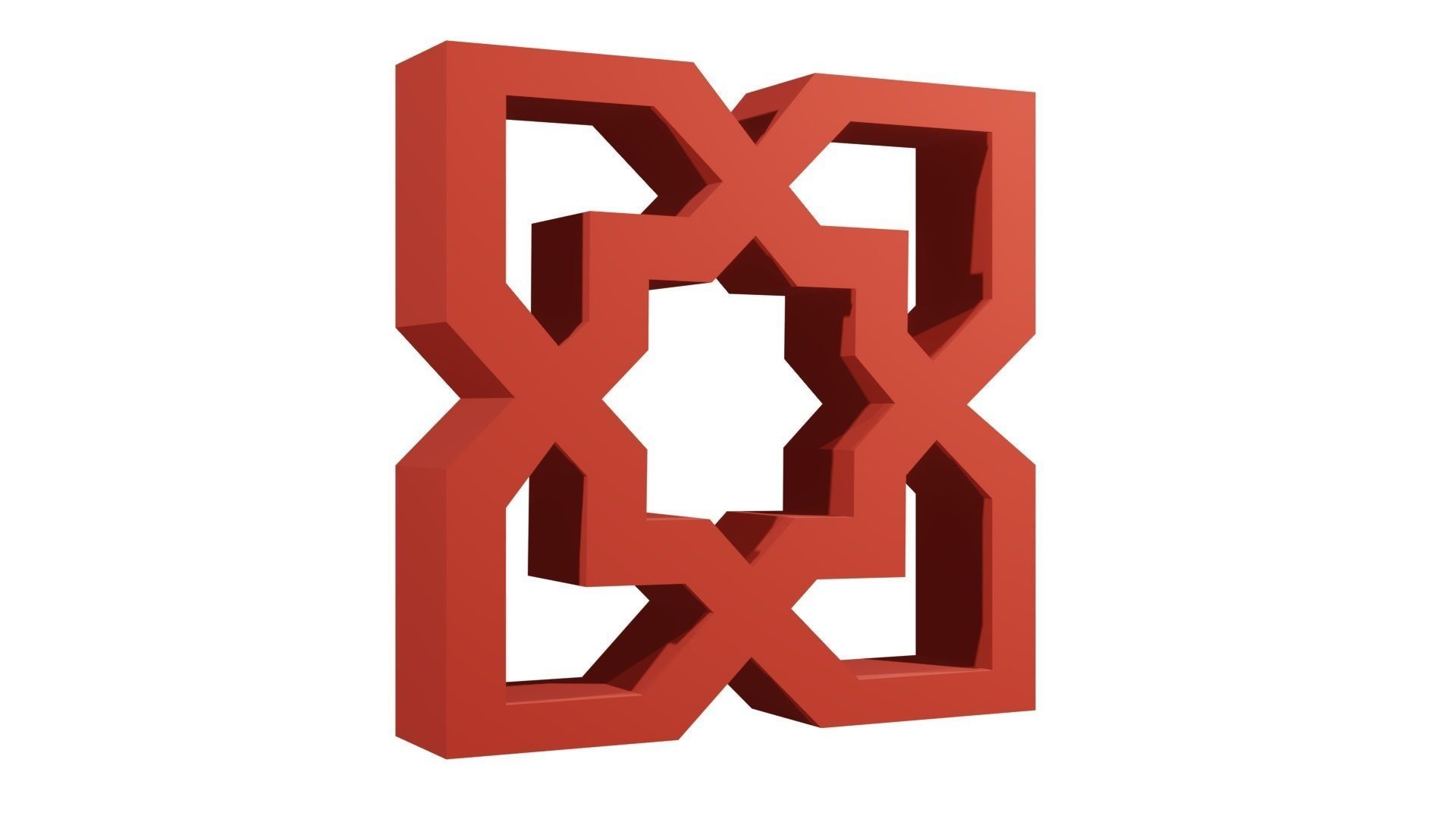 Brick Jaali Star 8 3D model_2