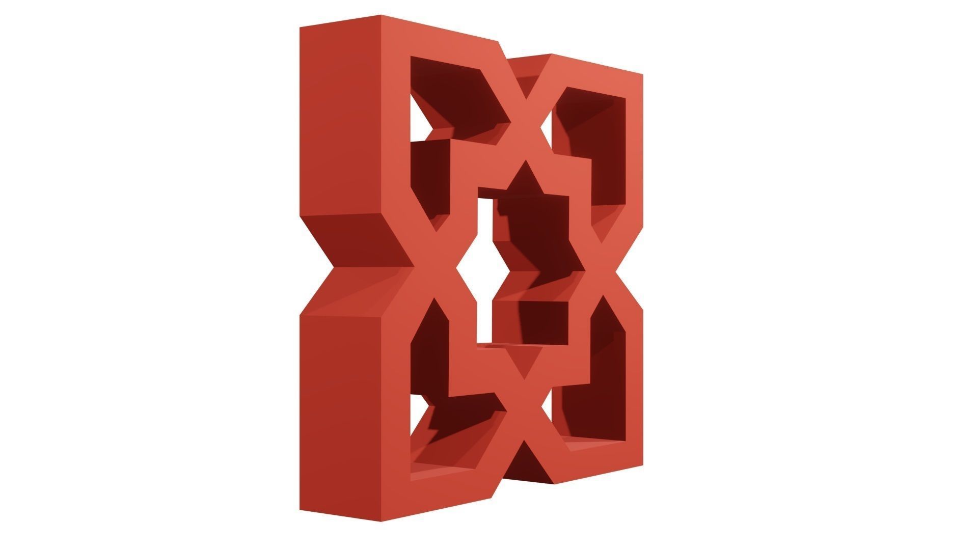 Brick Jaali Star 8 3D model_3